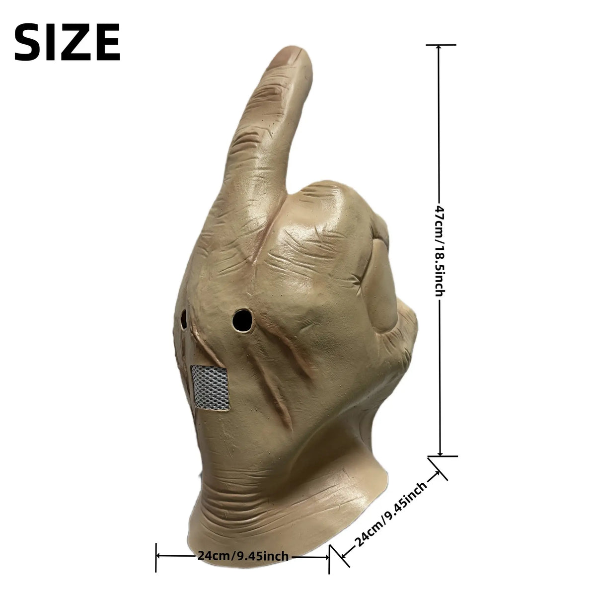 Adult Realistic Middle Finger Hand Full-Head Latex Halloween Mask
