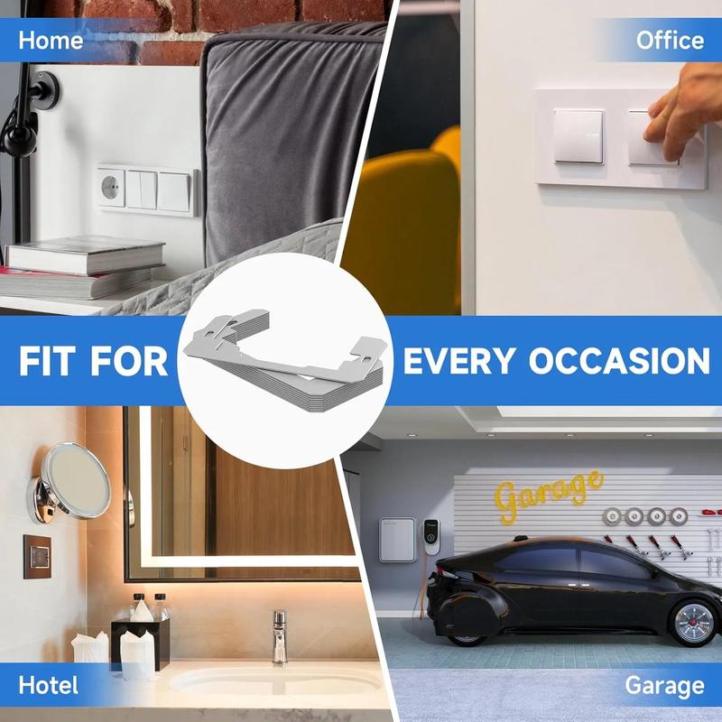 10-Pack Metal Outlet Wall Plate Spacers for Flush Mounting, Leveling & Fixing Loose Electrical Outlets and Boxes