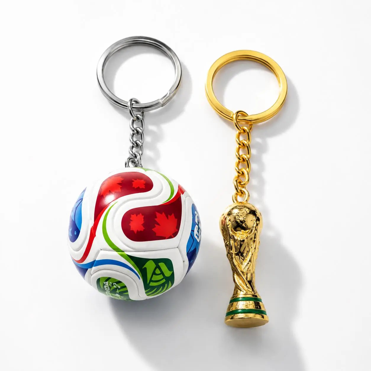 Sports Ball & Gold Trophy Keychain Set, Mini Bag Charm Pendant for Backpack, Handbag, Keys and Party Gifts