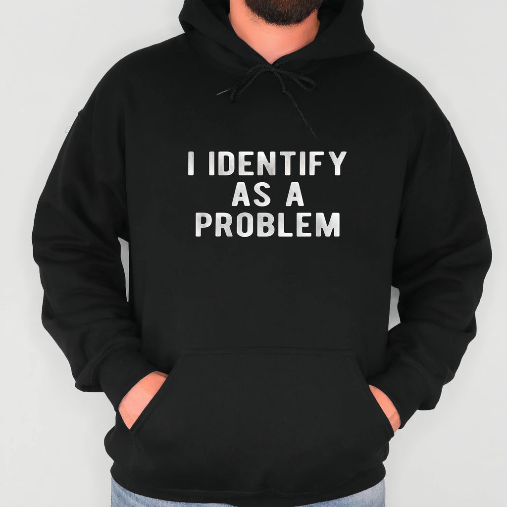 “I Identify as a Problem” Heavyweight Cotton T-Shirt, Unisex Casual Crew Neck Streetwear Tee