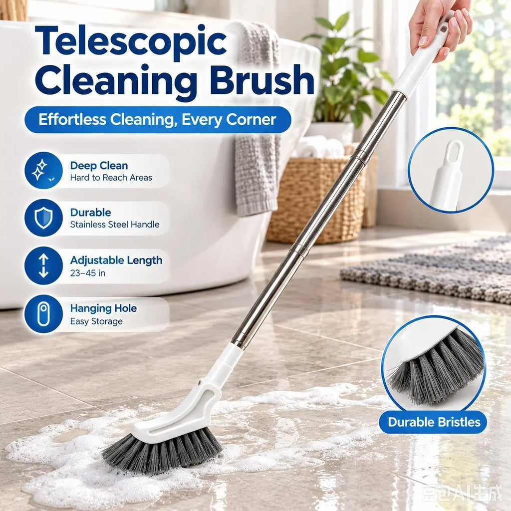 Adjustable Telescopic Long-Handle Crevice Cleaning Brush