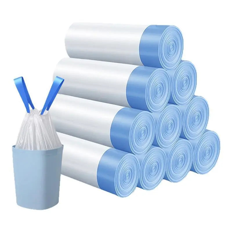 4-Gal Medium Drawstring Trash Bags, Thickened Stretchy Garbage Bags for Home & Office (Kitchen, Bathroom) Trash Cans, 50-Count Pack