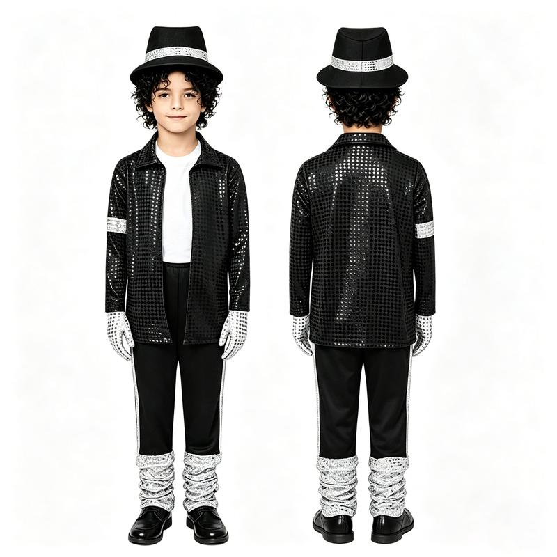 Meihuida Boys’ 80s Pop Star Halloween Costume Set