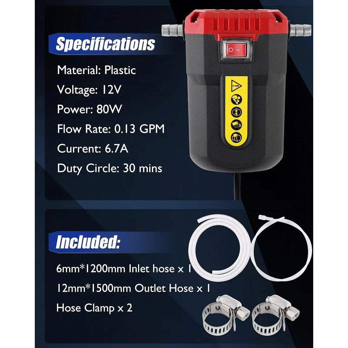 GJANSH 12V 80W Oil & Diesel Transfer Pump Kit
