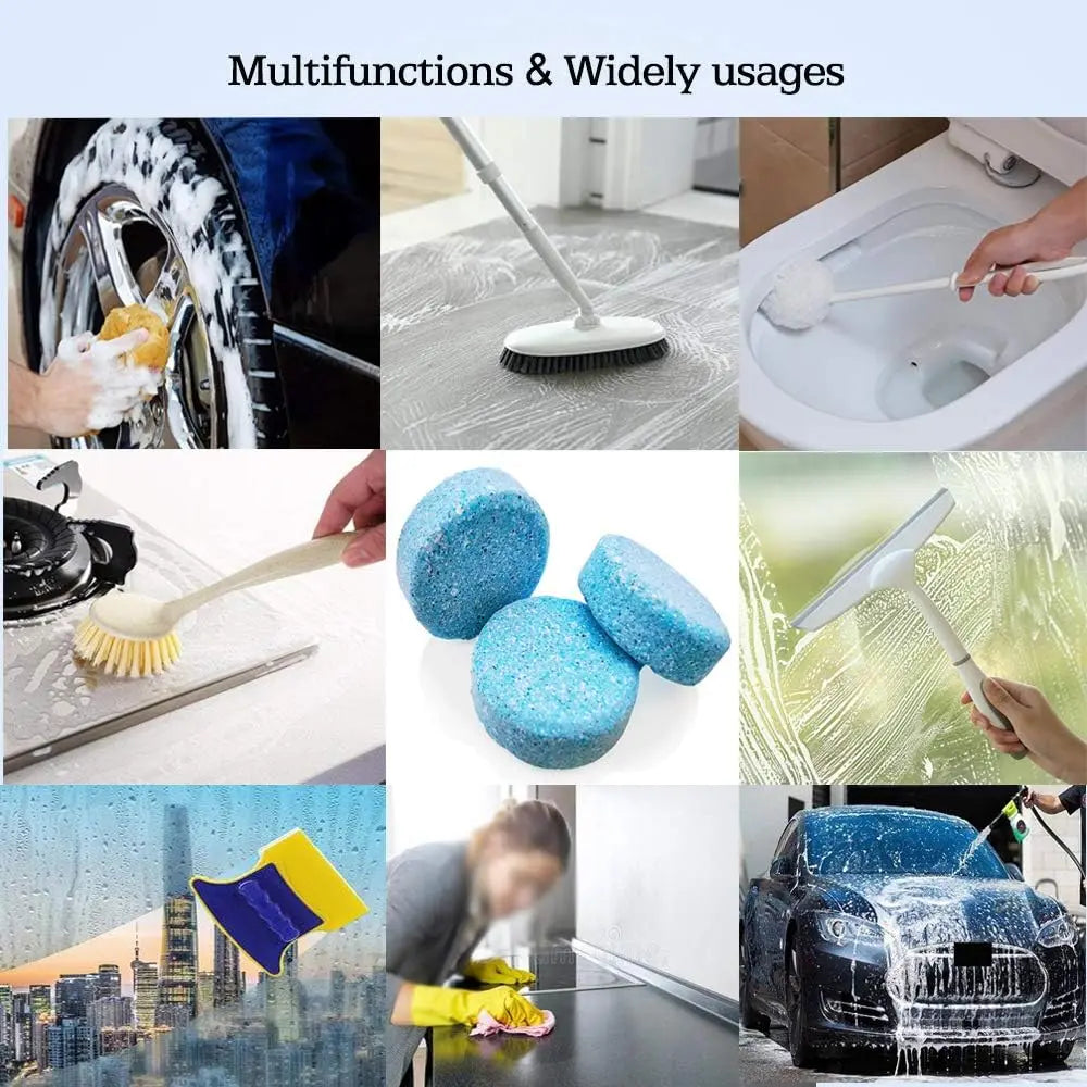 50-Pack Windshield Washer Fluid Tablets, Concentrated Wiper Cleaner Makes Up to 52.5 Gallons for Car Windshields