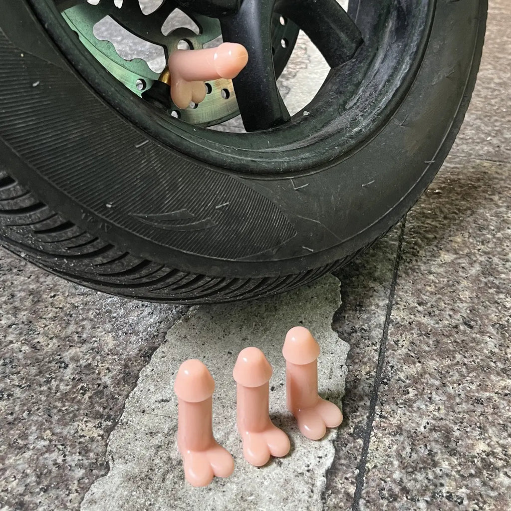 4-Pack Funny Valve Stem Caps, Dustproof & Waterproof Tire Caps for Cars, Bikes & Motorcycles