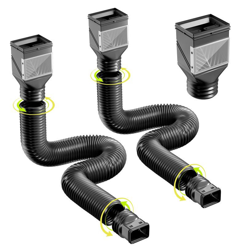 2-Pack 21–68-Inch Expandable Gutter Downspout Extensions with Leaf Filters