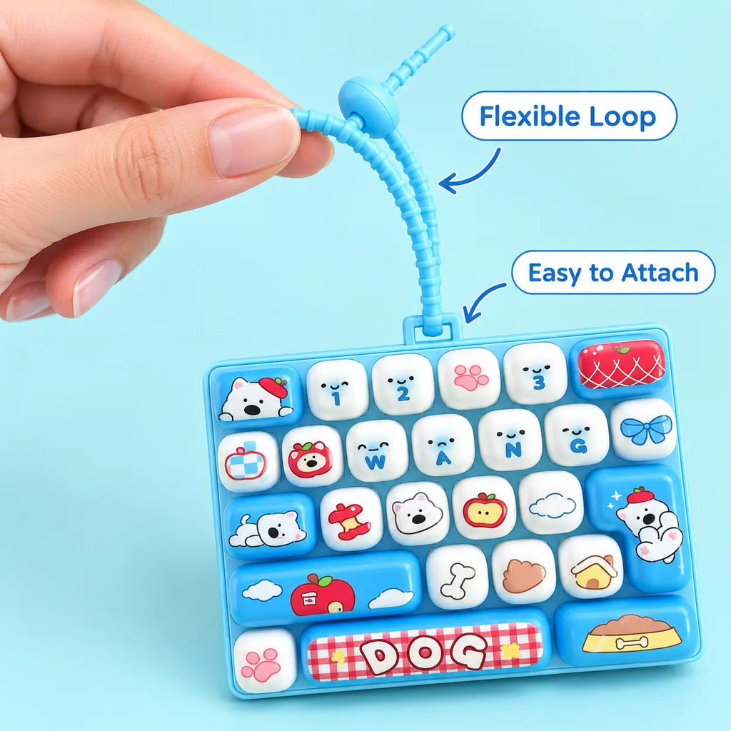 26-Key Mini Fidget Keyboard Keychain Sensory Toy