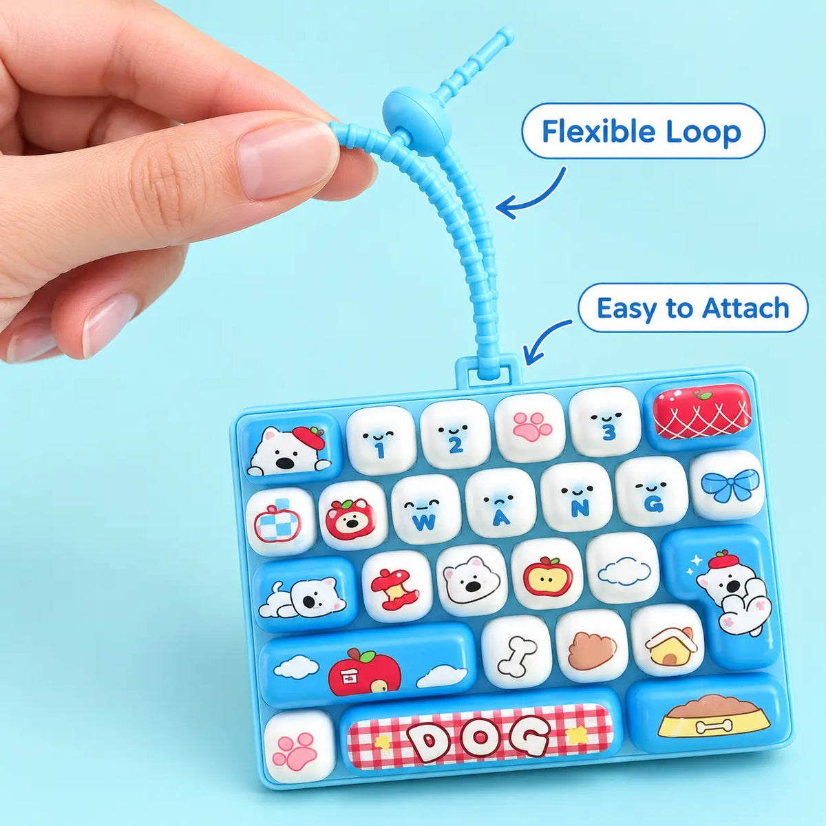 26-Key Mini Fidget Keyboard Keychain Sensory Toy