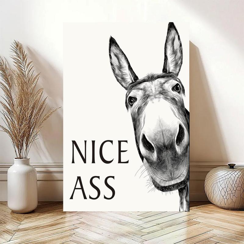 Bathroom Art Wall  Farmhouse Home  Vintage Funny Signs Donkey For Home  restaurant decor cheese heads