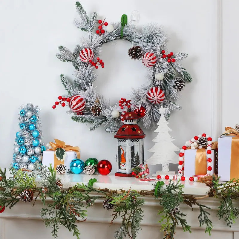 12/24-Pack Reusable 7.87-Inch Silicone Christmas Garland Hooks