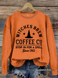 Halloween Print Lightweight Sweatshirt, Fall & Winter Women's Casual Long Sleeve Round Neck Pullover, Loose-Fitting Knit Top