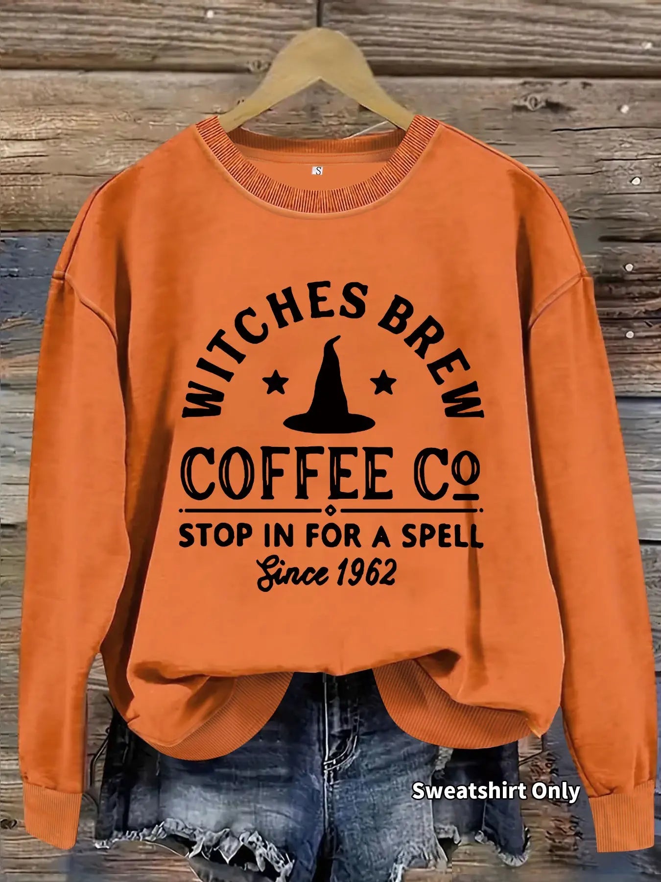 Halloween Print Lightweight Sweatshirt, Fall & Winter Women's Casual Long Sleeve Round Neck Pullover, Loose-Fitting Knit Top