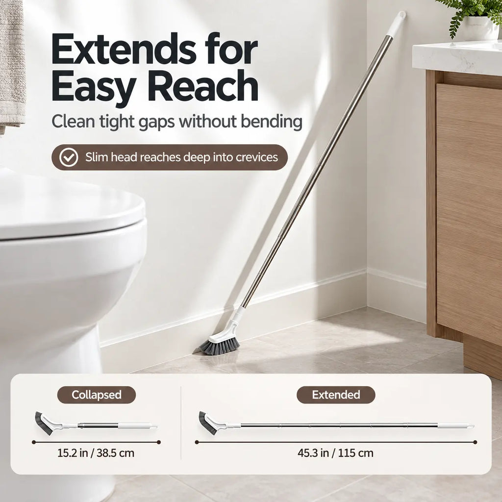 Adjustable Telescopic Long-Handle Crevice Cleaning Brush