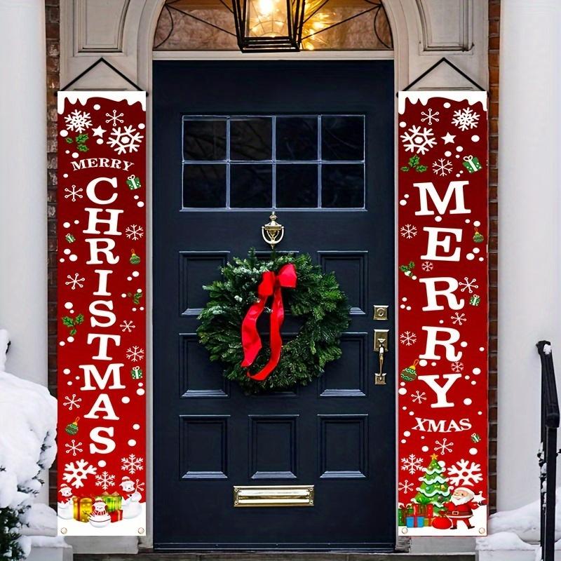 2-Piece Merry Christmas Front Porch Door Banner Set