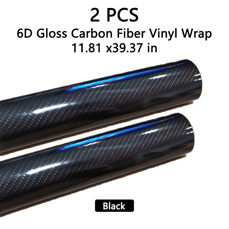 6D Gloss Carbon Fiber Vinyl Wrap with Air-Release Channels
