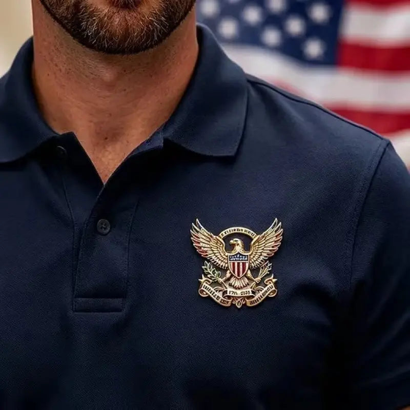 USA 250th Anniversary Eagle Rhinestone Brooch Pin, Patriotic Metal Lapel Pin Collectible Gift (1776–2026)