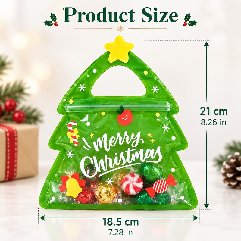 15/30-Pack Christmas Tree Resealable Candy & Treat Bags
