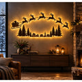Cordless LED Santa Sleigh & Reindeer Wall Decor