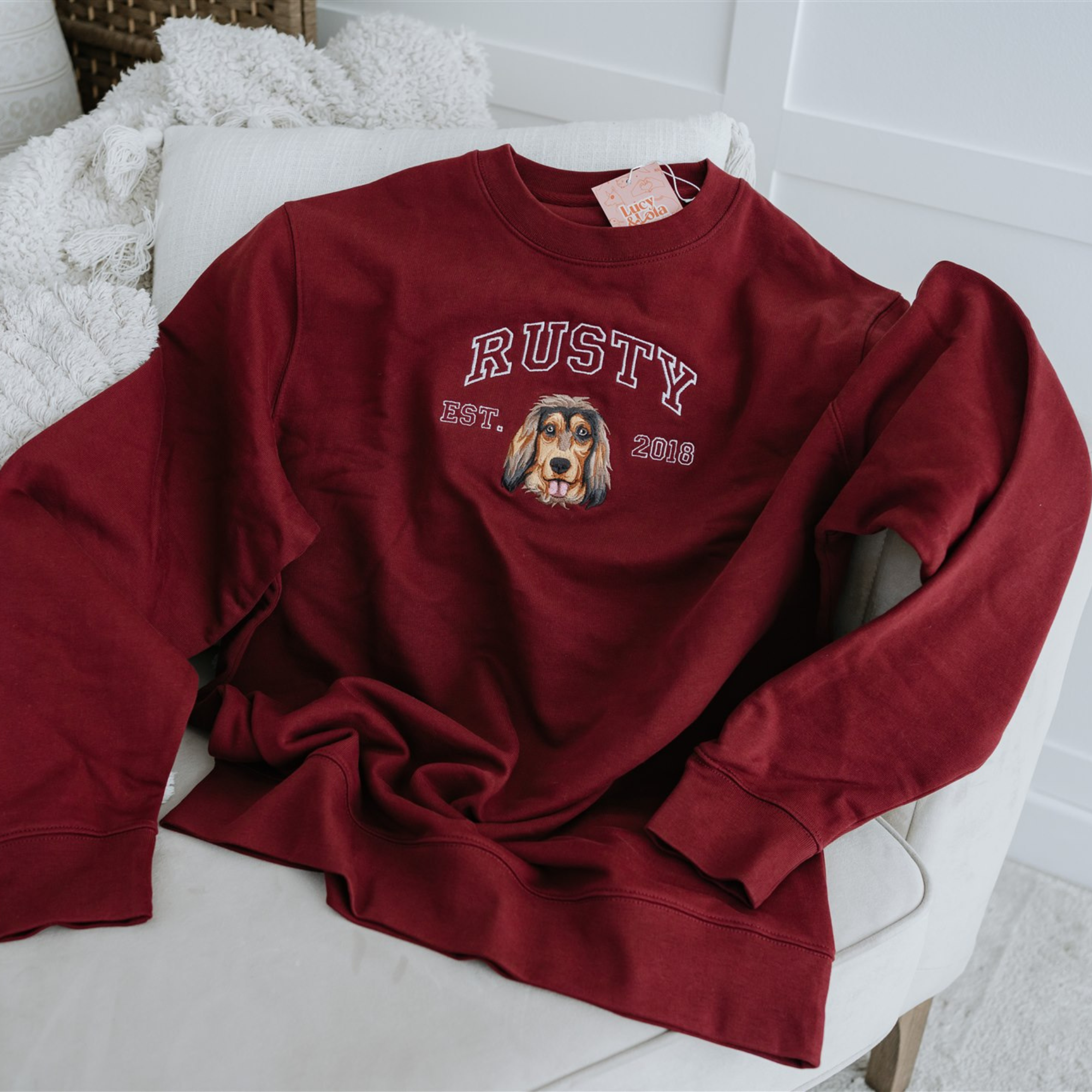 Embroidered Pet Portrait Organic Sweatshirt