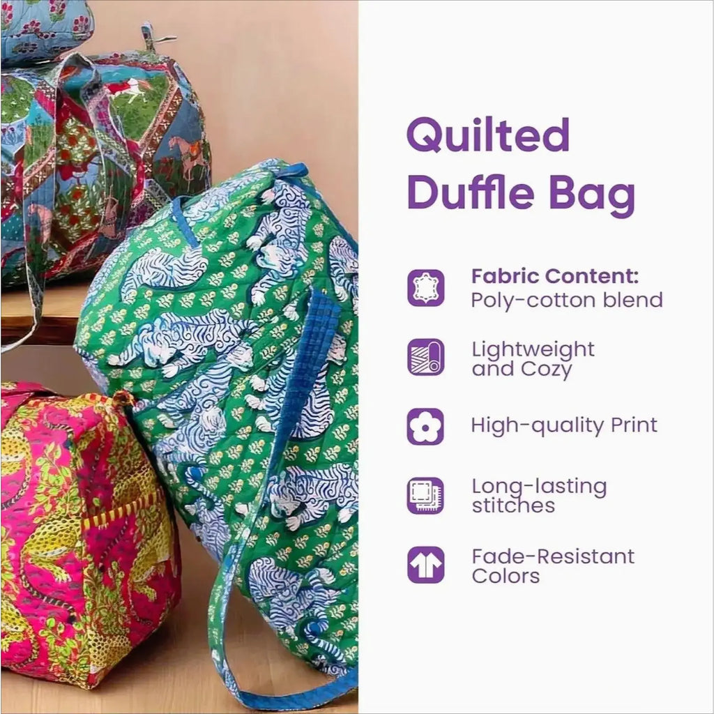 Boho Mushroom Van Weekender Bag - Large Capacity Quilted Duffel Travel Tote, Hippie Aesthetic Carry On Bag for Women, Gym Camping Vacation,summerwins,father'sdaygifts,campingessentials,campinggear