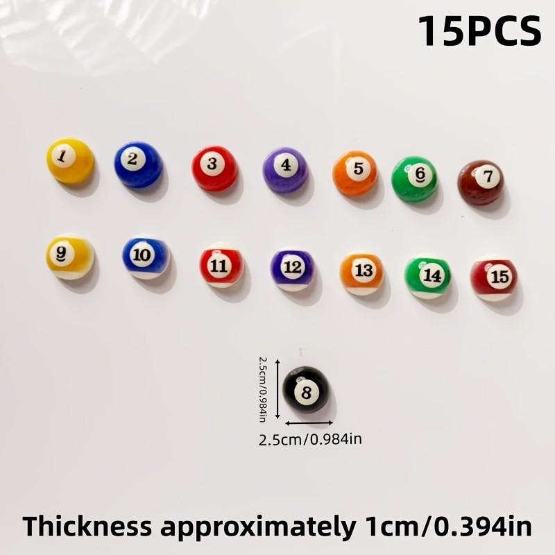 15-Piece Retro Billiard Ball Refrigerator Magnet Set