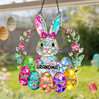 Bunny Grandma Easter Gift - Personalized Acrylic Suncatcher Ornament - Easter Gift, Mother's Day Gift for Grandma, Mom, Wife
