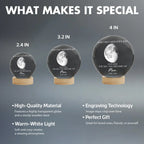 The Day You Became My Mom Custom Moon Phase First Mother's Day - Personalized Crystal Ball LED Night Light - First Mother's Day Gift For New Mom