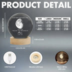 The Day You Became My Mom Custom Moon Phase First Mother's Day - Personalized Crystal Ball LED Night Light - First Mother's Day Gift For New Mom