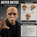 PATYGR Hyper-Realistic Bearded Old Man Full-Head Latex Mask