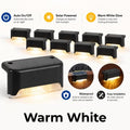 Solar Deck & Step Lights with 3 Colors and Dusk-to-Dawn Sensor