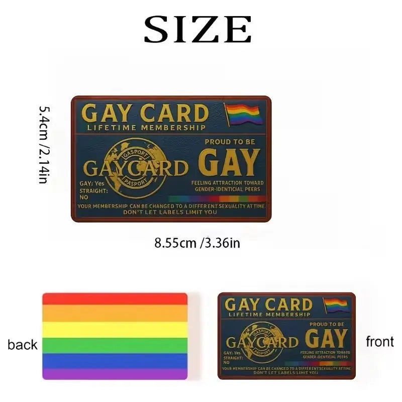Official "Gay Card" Pride Identity Card - Humorous PVC Collectible Gift for LGBTQ+ & Allies