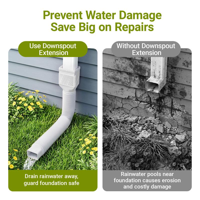2-Pack 21–68-Inch Expandable Gutter Downspout Extensions with Leaf Filters