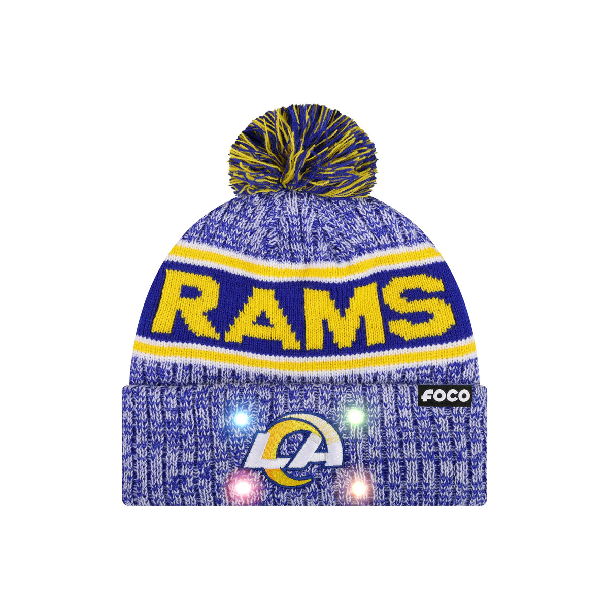 NFL Officially Licensed Team Color Warm Light up Pom Beanie