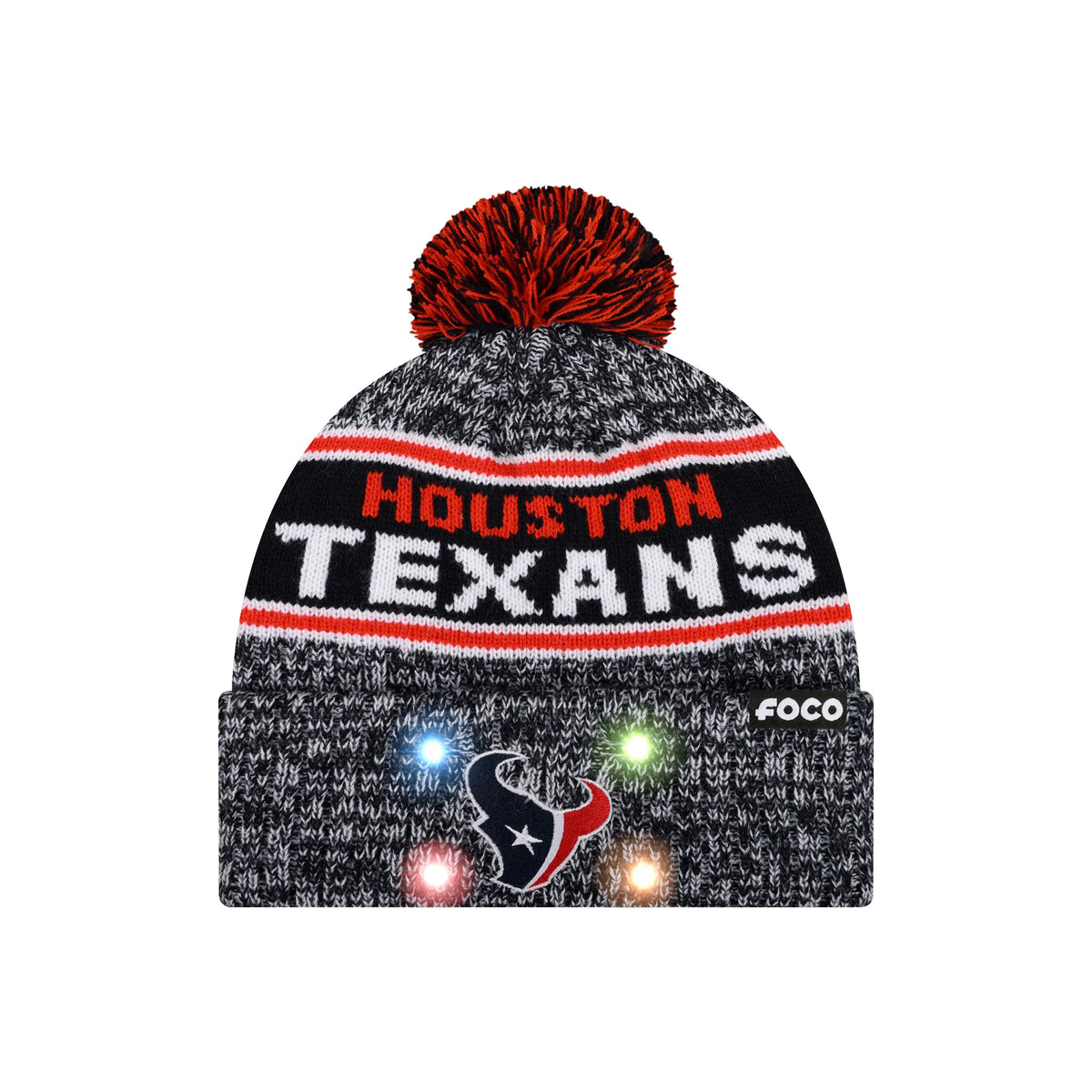 NFL Officially Licensed Team Color Warm Light up Pom Beanie