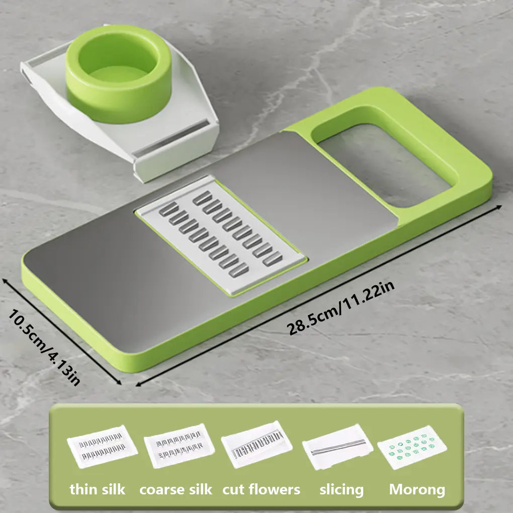 Adjustable Stainless Steel Vegetable Slicer with Multiple Cutting Styles, Comfortable Handle & Easy-Clean Design