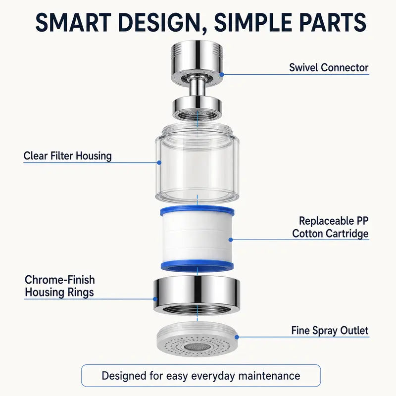 Faucet Filter Set with 5 Replacement Cartridges
