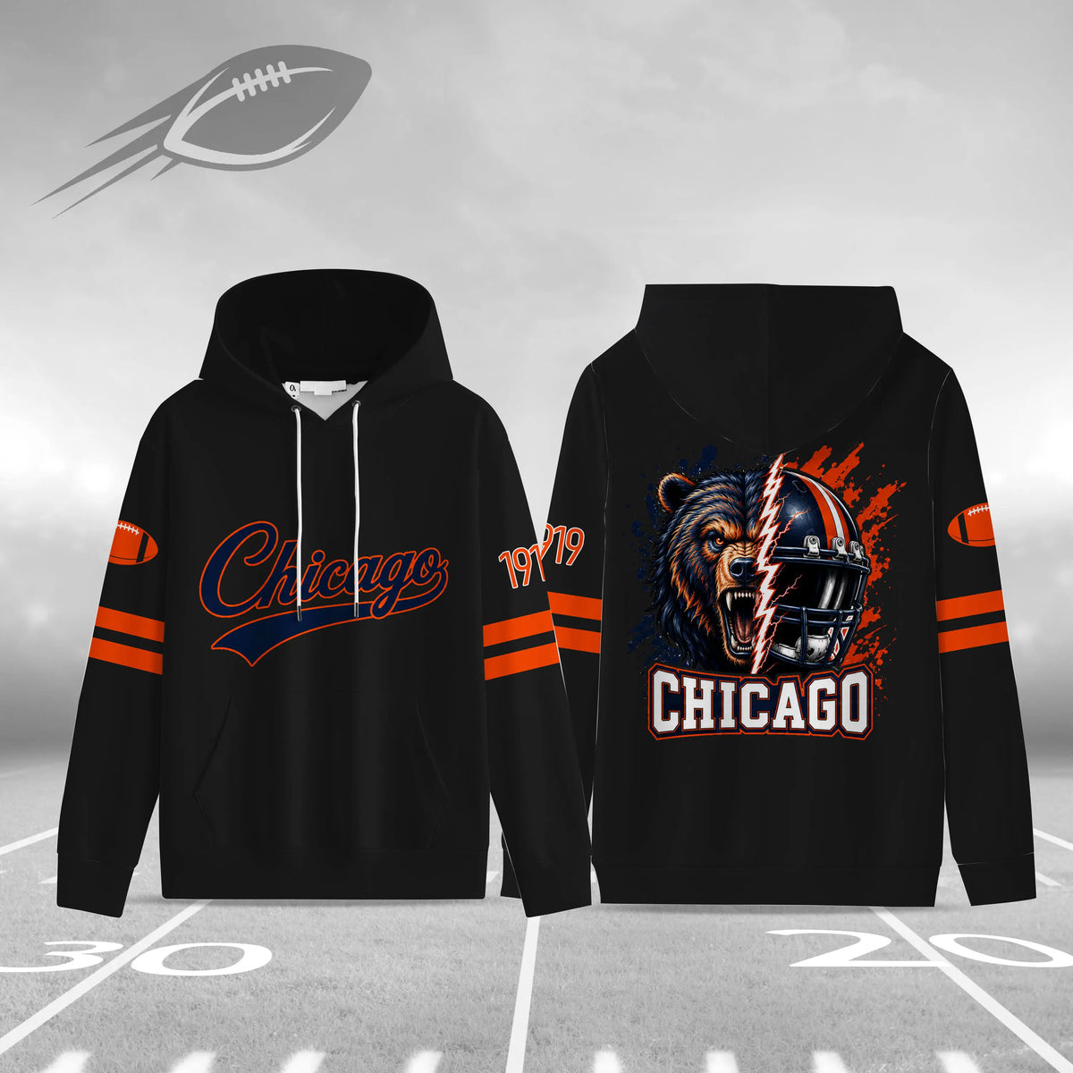 Unisex Football City Graphic Pullover Hoodie