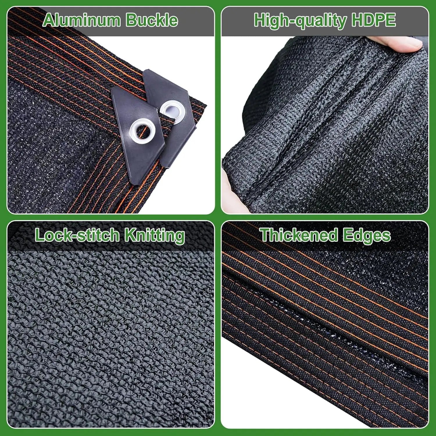 10×13 FT 90% Blackout UV-Resistant Shade Cloth with Reinforced Grommets for Patio, Garden & Pergola