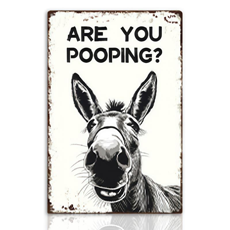 1pc Funny Donkey "Cheese Heads" Bathroom Art Sign - Farmhouse Vintage Metal Tin Wall Decor for Home, Restaurant, Bar - Retro Hilarious Donkey Lover Gift, Trending Viral Must-Have Sassy Bathroom Humor Aesthetic Country Kitchen Decor