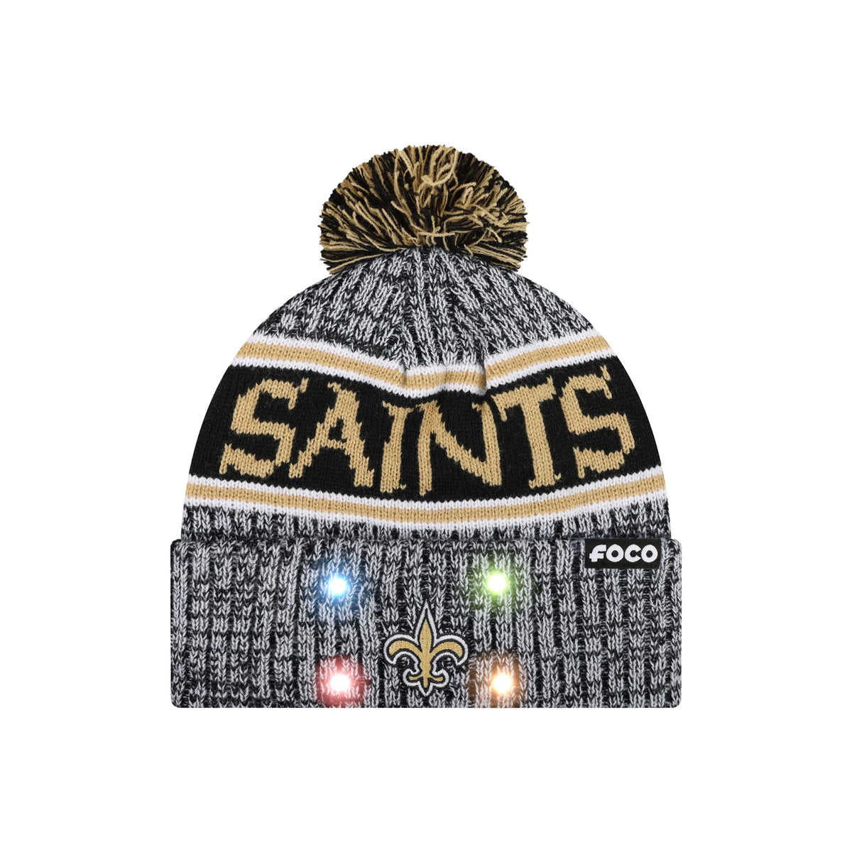 NFL Officially Licensed Team Color Warm Light up Pom Beanie