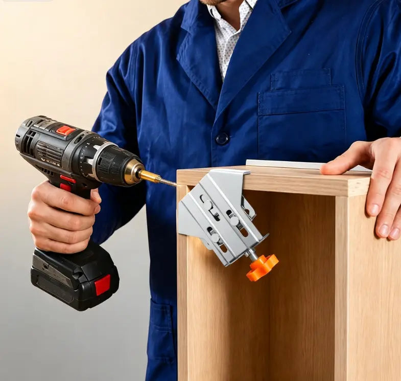 2-Piece Stainless Steel 90° Woodworking Positioning Square Set