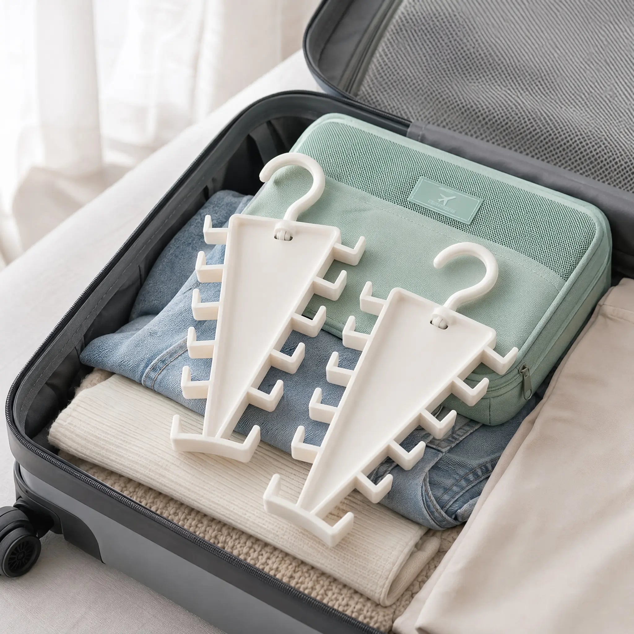 V-Shaped 12-Hook Rotating Closet Organizer, Space-Saving Hanger for Shirts, Pants, Scarves & Accessories