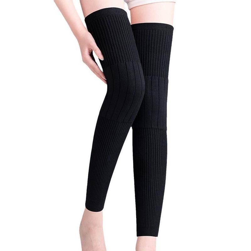Unisex Wool-Lined Anti-Slip Long Knee Warmers – One Size