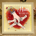 We Love You Mommy Hand Holding - Personalized Flower Shadow Box