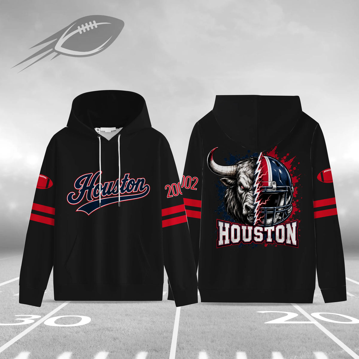 Unisex Football City Graphic Pullover Hoodie