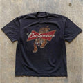 Vintage Style Budweiser Tiger Graphic Tee Womenswear Top