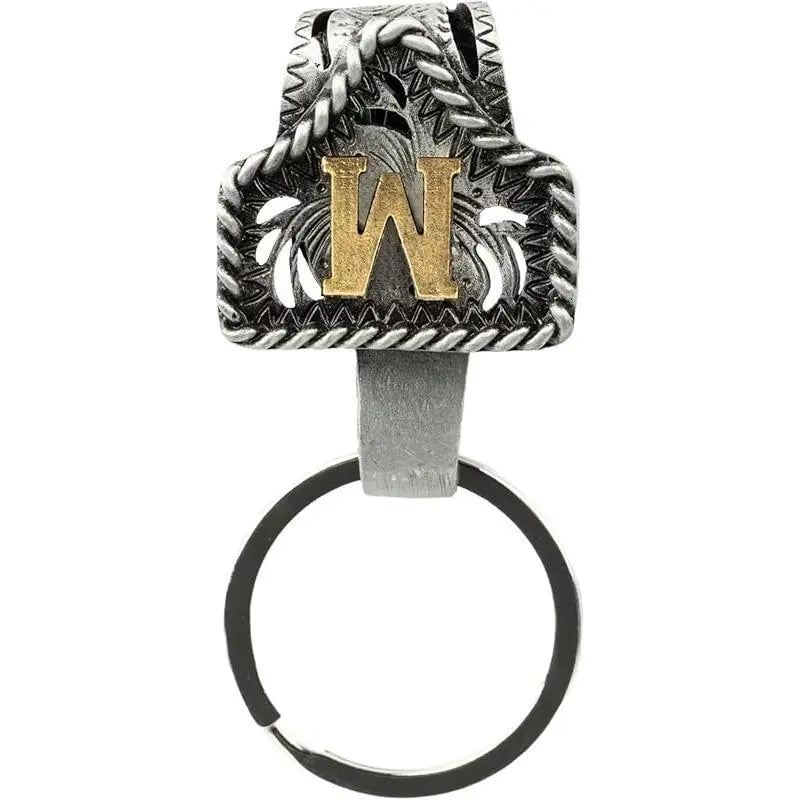 Western Cow Tag Initial Keychain - Handmade Copper Letter