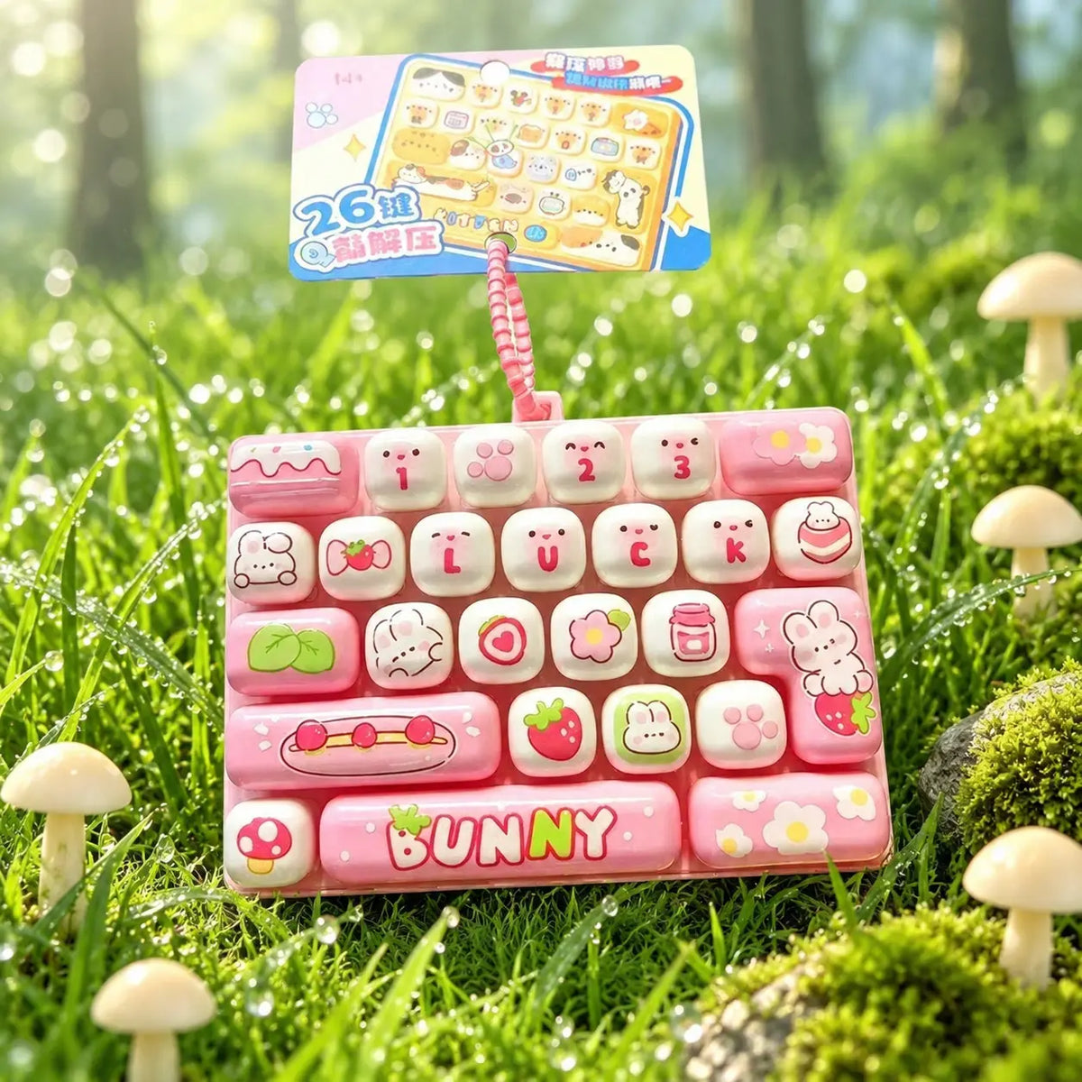 26-Key Mini Fidget Keyboard Keychain Sensory Toy