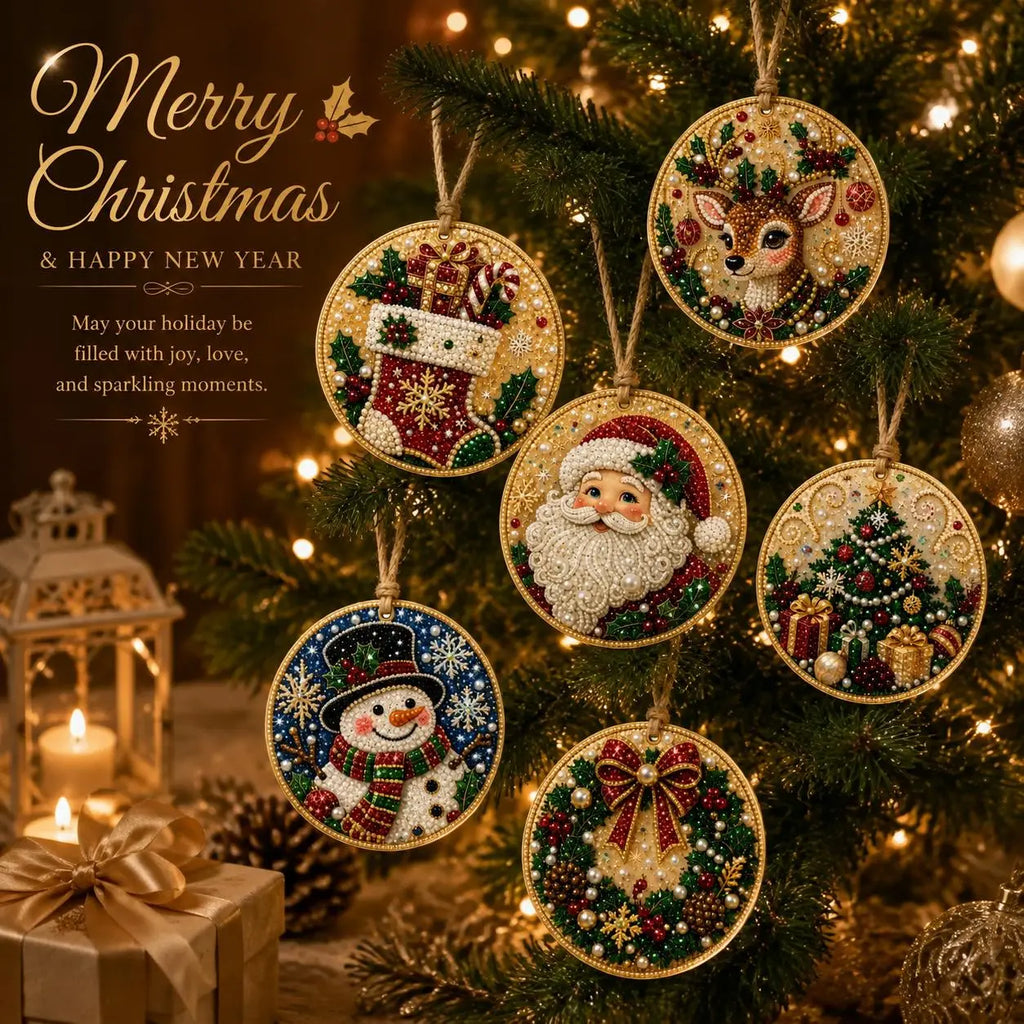 6/12-Piece Christmas Diamond Painting Ornament Kit